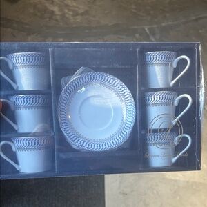 Lauren Home Blue and White Cup and Saucer Set
